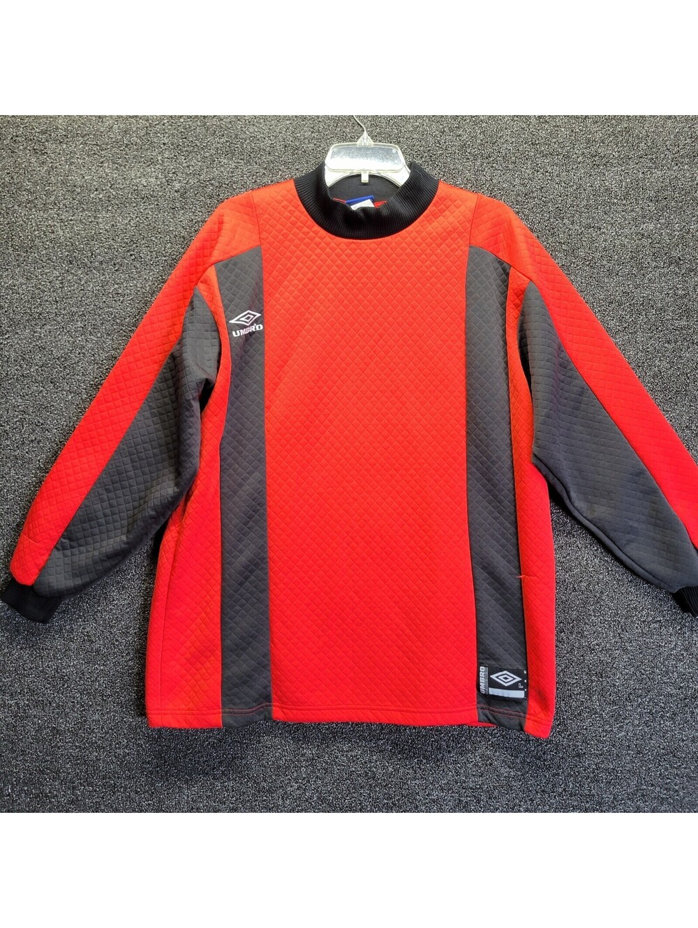 Vtg Umbro Padded Red Soccer football Goalie Jersey Sz L
